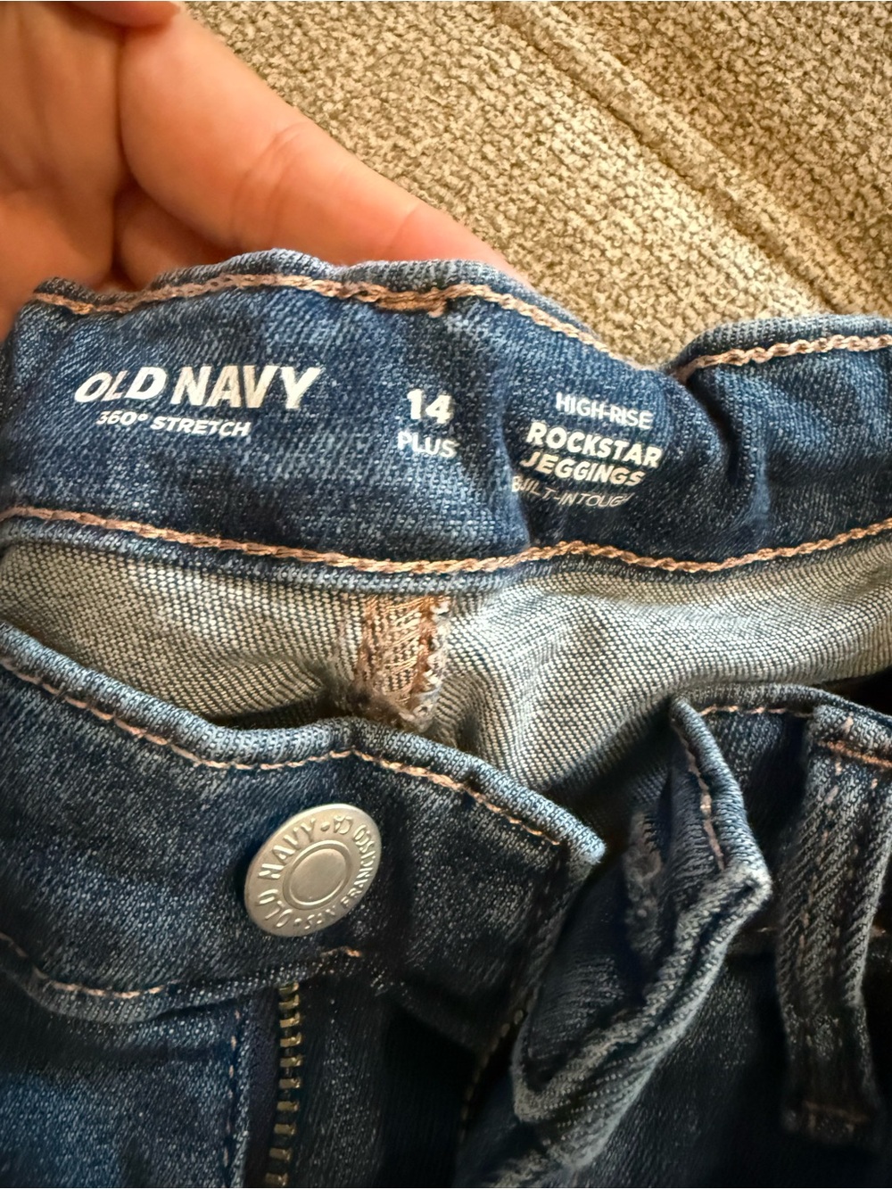 Old Navy Dark Blue High-Rise Rockstar Jeggings